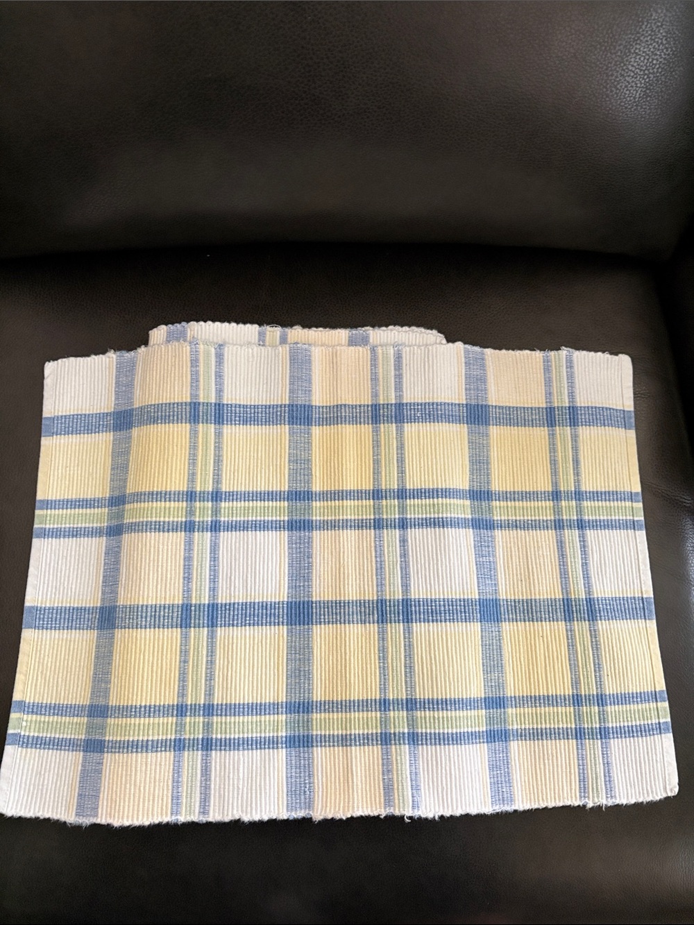Blue and Yellow Plaid Placemats and Napkins